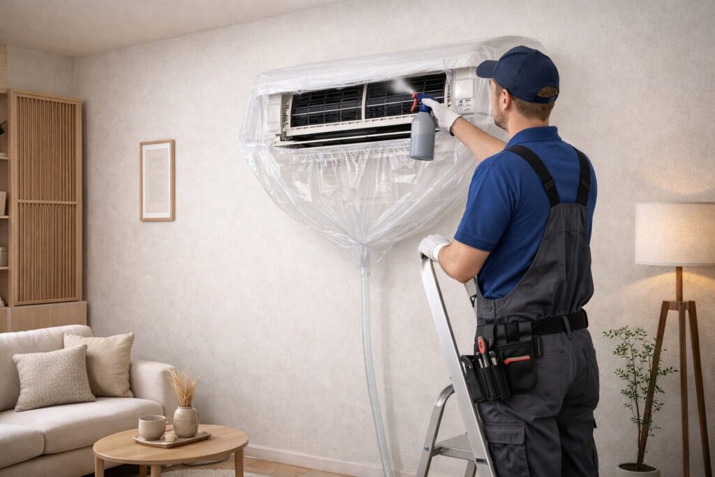 Cyszczenie klimatyzacji domowej - przygotowywanie do sezonu letniego.